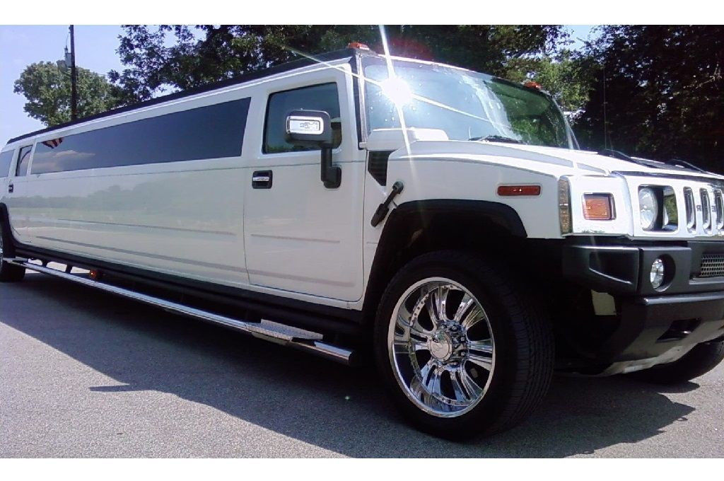 Telford White Hummer Limo outdoor